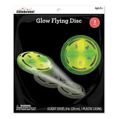 #ad Way to Celebrate 1ct Plastic Party Toys Glow Flying Disc Yellow and Green 7.6 $2.00