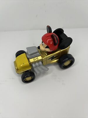 #ad Mattel Disney 2016 Mickey Mouse Gold Diecast Roadster Car $8.95