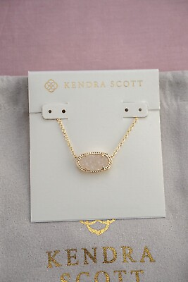 Kendra Scott Elisa Gold Necklace in Iridescent Drusy $52.89