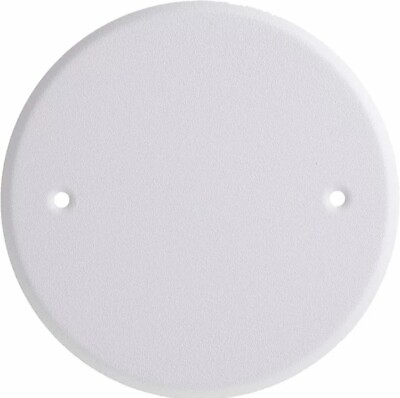 #ad TayMac metal white textured round blank off cover 5” for 3 1 4” box LPB3325 $10.96