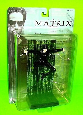 #ad THE MATRIX Movie Film quot;TRINITYquot; Action Figure Warner Bros N2 Toys Black Leather $50.00