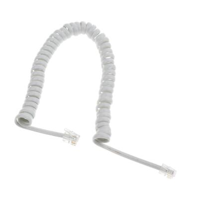 #ad White RJ 22 Curly Telephone Line Cord 4P4C 5 Ft Uncoiled $4.87