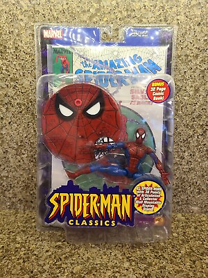 #ad Spider Man Classics 6quot; Spider Man W Comic Book Never Opened $50.00