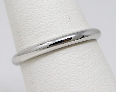 #ad 14 kt WHITE GOLD ∼2.4 mm Half Round WEDDING BAND Ring Size 7 B4679 $169.20