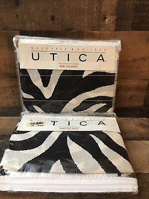#ad 2 Zebra 🦓Print Curtain Valances By UTICA “Seduction” 84” X 15” USA 1997 NOS $16.99