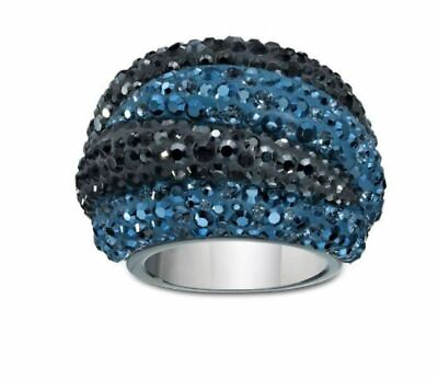 #ad NIB $300 Swarovski Appolon Ring Blue amp; Black Statement Size 55 7 M #1160598 $89.00