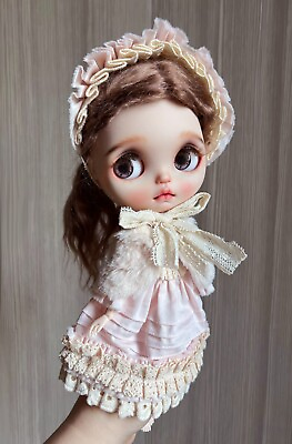 #ad Blythe Doll Clothes Pink Winter 5 Pieces Dress Set OOAK AU $99.00