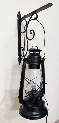 #ad Hanging Lamp with Wall Hanger Electric Mounted Antique Home Decor Gift Lantern $84.38