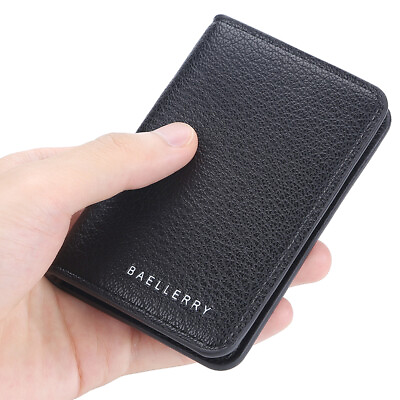 #ad Business Men#x27;s Leather Short Thin Wallet Bifold Credit Card Holder Purse Clutch $5.99
