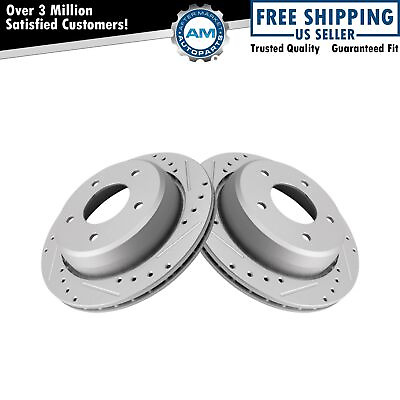 #ad Rear Performance Drilled Slotted amp; Coated Disc Brake Rotor Pair for GM $104.45