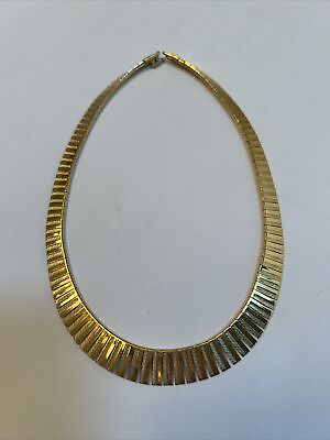 #ad Vintage Gold Tone Nappier Necklace $56.00
