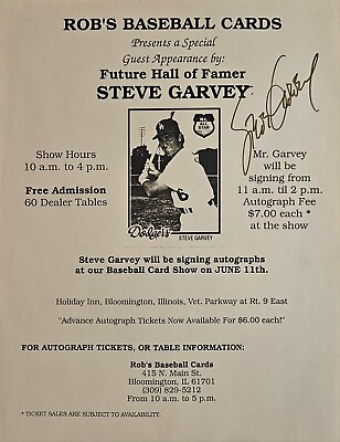 #ad Steve Garvey LA Signed Autographed 8.5x11quot; Card Show Poster Rob#x27;s Baseball Cards $24.95