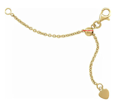 3quot; 14k 1.5mm ADJUSTABLE Cable Yellow Gold Lobster Clasp Necklace Chain Extender $129.00