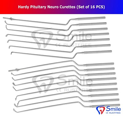 #ad 16 Pcs Set Trans Sphenoidal Hardy Pituitary Neuro Curettes Surgical Instruments $120.74