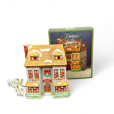 #ad 1991 Dickens Porcelain Christmas Village Scrooge And Marley House In Box $19.99