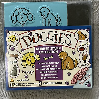 #ad NEW Inkadinkado Rubber Stamp Collection Doggies Christmas Gift Dogs 🐕 🎁 $5.50