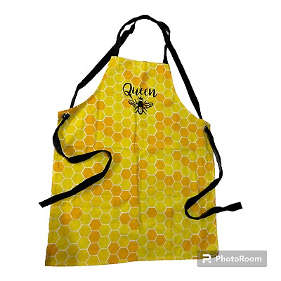 #ad Queen Bee Cooking Baking Apron Baker Gift Yellow Honeycomb $10.99