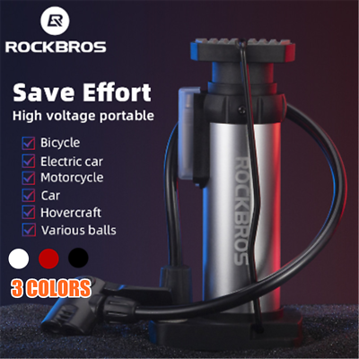 #ad ROCKBROS 80PSI High Pressure Bike Pump AV FV Portable Air Inflator Foot Bomba $18.99