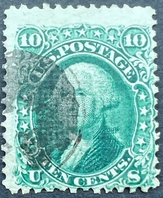 #ad Scott#: 89 George Washington 10¢ 1867 used stamp with E. Grill amp; 2023 PSE cert $128.25