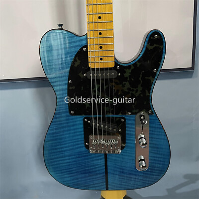 #ad Custom Special TL Electric Guitar Blue Flamed Top Solid Body 6 String Hot Sale $191.36