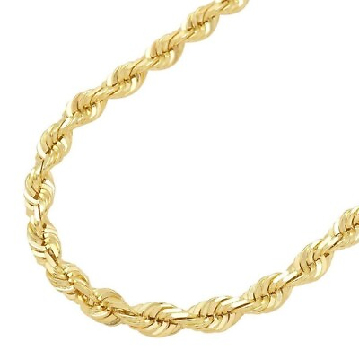 #ad 14K Yellow Gold Diamond Cut Rope Chain Necklace 1.5mm 5mm Men Women 16quot; 30quot; $487.99
