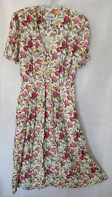 #ad RJ Stevens Dress M Cottagecore Floral Romantic Vintage Rose Garden Midi Sundress $29.99