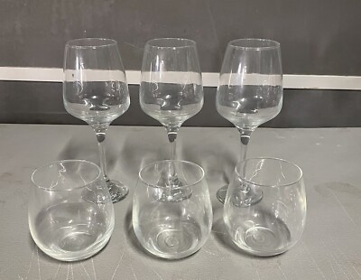 #ad Lot Of 6 Wine Glasses tumblers $9.95