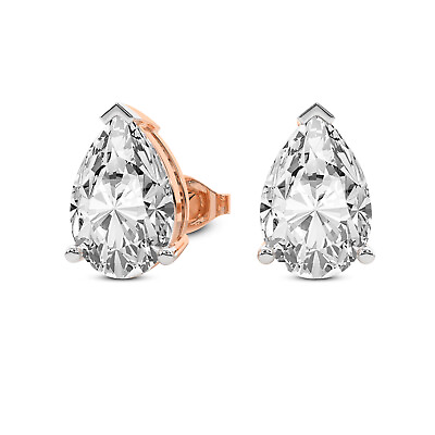 #ad IGI Certified Lab Created Diamond Earrings 14K or 18K Gold Pear Stud Earrings $1670.00