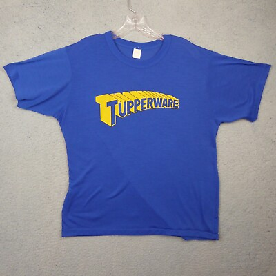 #ad Vintage Tupperware Shirt Adult XXL Superhero Spellout Logo Promo USA Made 80s $27.00