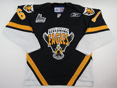 #ad Reebok Cape Breton Screaming Eagles QMJHL Hockey Jersey Black Large MiC $99.98