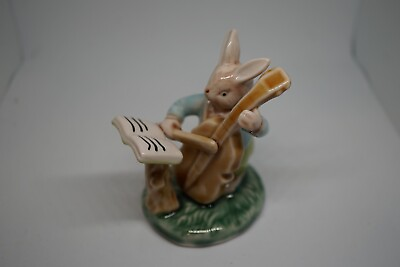 #ad Vintage RABBIT Playing Cello Bass With Sheet Music Figurine $15.00