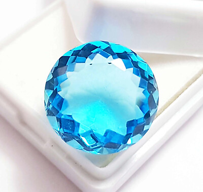 #ad Natural 15.60 Ct Round Shape Aquamarine Brazil Ocean Blue Loose Gemstone. $28.15