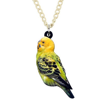 #ad Acrylic Budgerigar Parrot Bird Necklace Pendant Flying Animals Jewelry Charms $6.99