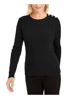 #ad CHARTER CLUB Womens Textured Embellished Ribbed Long Sleeve Jewel Neck Sweater $2.54