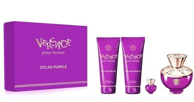 #ad #ad Dylan Purple Gift Set by Versace 3.4oz EDP Set for Women 4pc New Gift Box $95.57