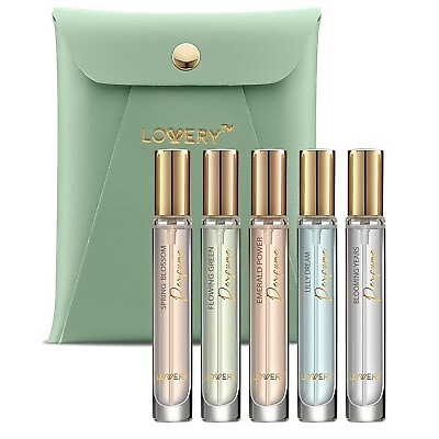Perfume Set Pack of 5 Perfume Sampler Sets for Women amp; Men with Leather Pouch $19.99