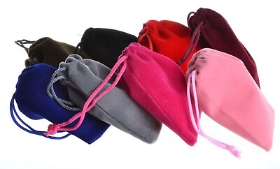 PLUSH VELVET POUCHES party favor gift bags wedding shower events drawstring pull $5.75