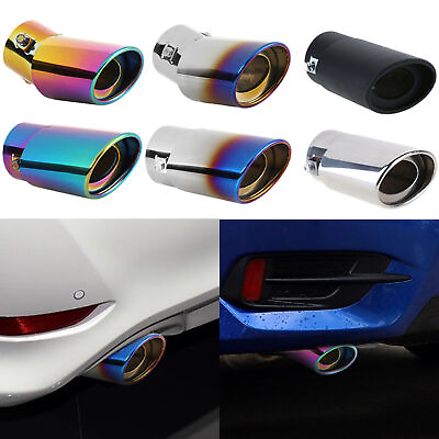 #ad Car Exhaust Pipe Tip Rear Tail Throat Muffler Stainless Steel Round Accessories $9.59
