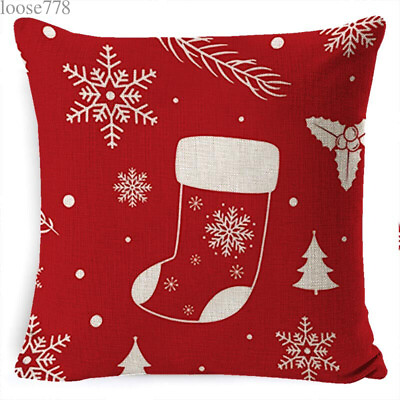 #ad Merry Christmas 2PCS Pillowcase 18x18in Sofa Throw Pillow Cover 04nj718 $27.97