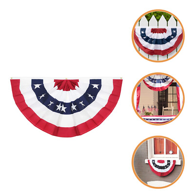 #ad Fan Flag Patriotic Flags Decorations Independence Day Garland Bunting Usa $8.89