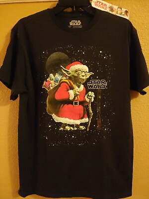 #ad Disney Star Wars Santa Yoda Christmas Mens T Shirt Medium Funny NWT Fast Ship $29.99