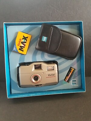 #ad American Express Gift vintage Vivitar 35mm Focus Free Camera set film case $24.99