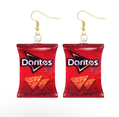 #ad Doritos Chips FLAT Earrings Gift Food Funny Dangle Cute Quirky Unique NEW $8.95