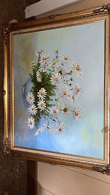 #ad Beautiful Floral Oil Paintings On Canvas Signed In An Elegant Frame. $1099.00