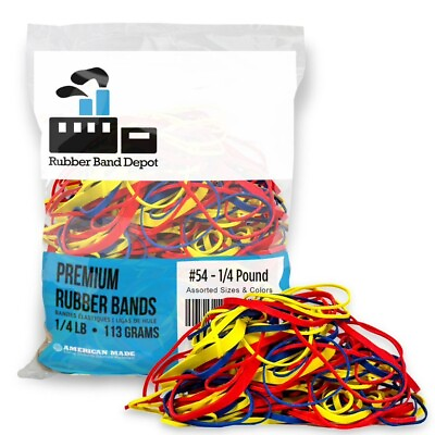 #ad Assorted Colors amp; Sizes Rubber Bands 1 4 Lb Bag Made In USA $7.99
