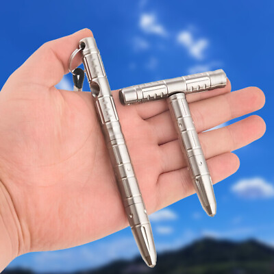 #ad EDC Stainless Steel Pocket Ball Pen Ballpoint Pen Office Signature Outdoor Tool $14.94