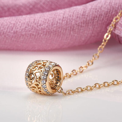 18k Yellow Gold Plated Necklaces Pendants Elegant Women Cubic Zirconia Jewelry C $2.91