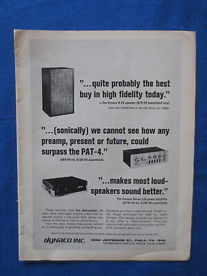 #ad Dynaco A 25 Speaker PAT 4 Stereo 120 Amp Magazine Ad Audio Mag July 1970 C $25.75