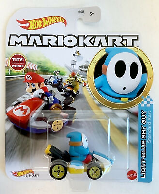 #ad NEW Mattel GRN21 Hot Wheels 1:64 Mario Kart LIGHT BLUE SHY GUY Standard Kart $13.25