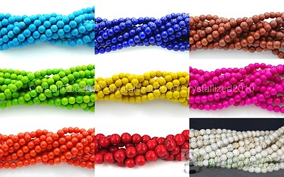#ad #ad Howlite Turquoise Gemstone Round Loose Beads 2mm 3mm 4mm 6mm 8mm 10mm 12mm 16quot; $2.46